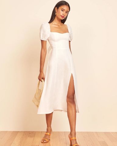 Reformation Belgium White Linen Dress | Pickle