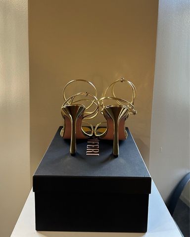 Jimmy Choo Gold Strappy Heels | Pickle