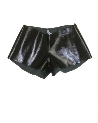 Edikted washed faux leather micro shorts | Pickle