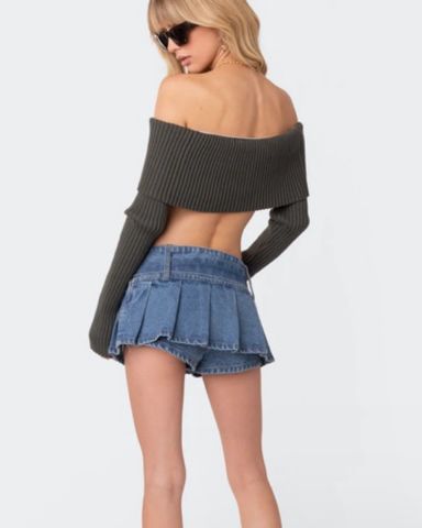 Jaded London Nyla Asymmetric Tucked Mini | Pickle