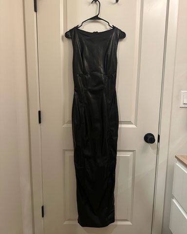 KHY Faux Leather Dress Long | Pickle
