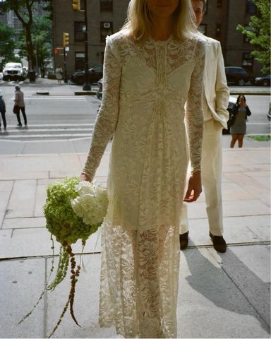 Rabanne Long Dress In Lace And Jersey | Pickle