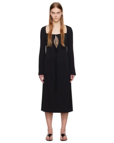 【関税込み】Sandy Liang ブラック Machu ミディアムドレス Sandy Liang Machu Dress | Pickle