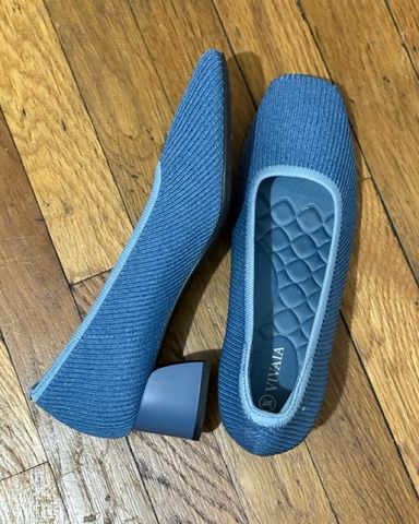 Zara Blue Denim Block Heels | Pickle
