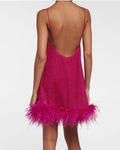 Taller Marmo Feather Trim Dress | Pickle