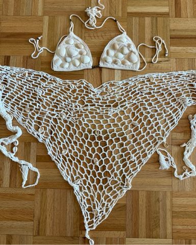 acka crochet frill swim wear S-M size新品 acka crochet frill swim wear S-M size