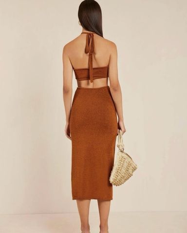ワンピース CULT GAIA Woman Dress Brown KD3588YO2777 908 Cult Gaia Serita Dress Brown Sz M $559 | eBay