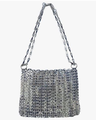 Paco Rabanne 1969 ナノ ショルダーバッグ シルバー Iconic silver nano 1969 bag – Rabanne