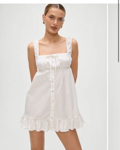 【関税込み】Frankies Bikinis ミニドレス Baby Embroidered Mini Dress - White