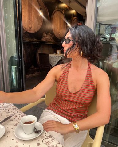 Chanel Red Striped Crop Top Tank | Pickle