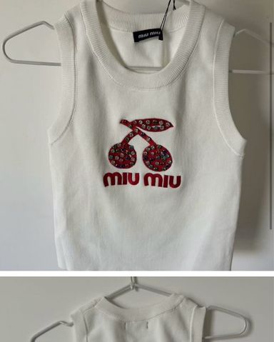 Miu Miu Logo-Embellished Sleeveless Top | Pickle
