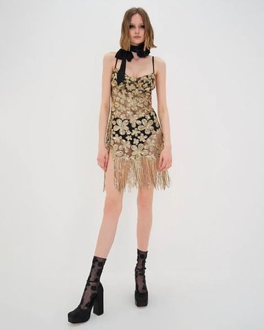 Self Portrait Gold Mini Dress | Pickle