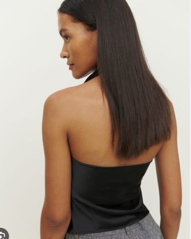 Reformation Emmy Silk Top Black | Pickle