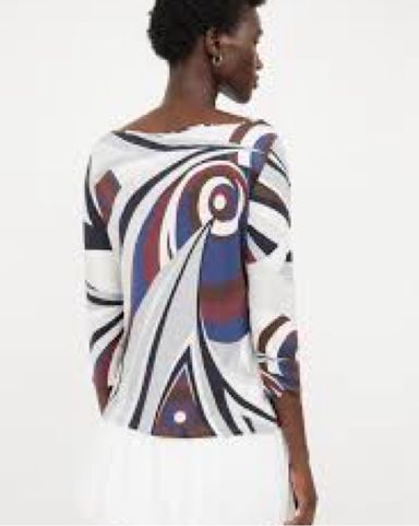 トップス NEW made in ITALY EMILIO PUCCI tops Emilio Pucci // Pink & Multicolour Printed Cowl Tank Top