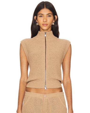 ELVIRA- Brown asymmetric sleeve, soft-neck cupro top