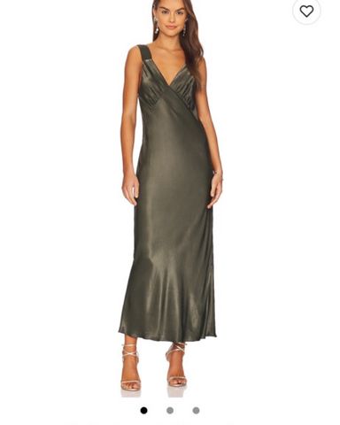 Giorgia Asymmetrical Midi Dress in Olive | Pickle