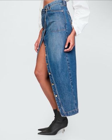 【PORTERNA】Miu denim long skirt Miu Miu Denim Maxi Skirt | Pickle
