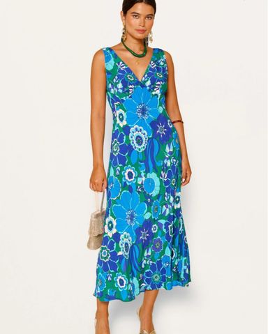 VIP【関税送料無料】希少 RIXO HAVANA FLORAL BLUE MIX DRESS RIXO Blue Floral Dress | Pickle