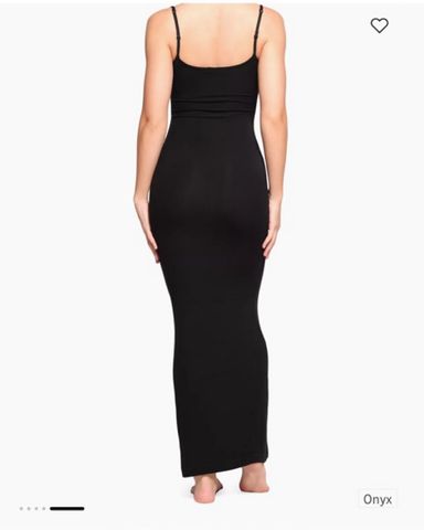 Skims SOFT LOUNGE LONG SLIP DRESS Black | Pickle