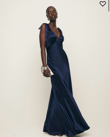 Silk dress navy on sale