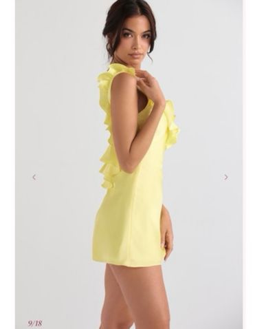 【HOUSE OF CB】イエローフリルワンピース Sサイズ House of CB Yellow Ruffle Dress | Pickle