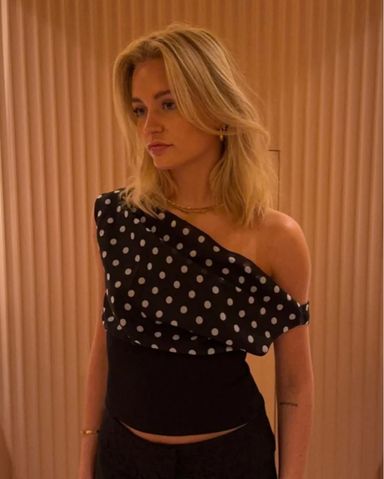 Blondita Polka Dot Scarf Top | Pickle