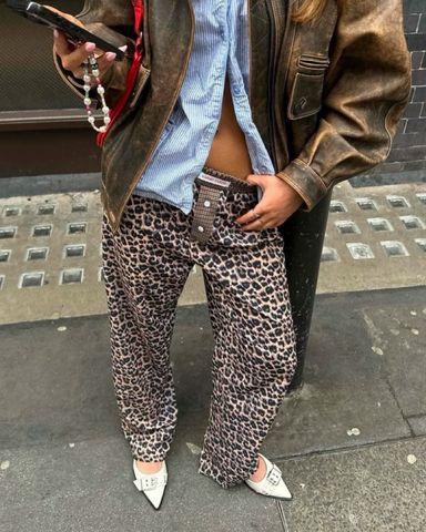 ★BEYOND CLOSET★LEOPARD PATTERN SUEDE TOUCH STRING PANTS BEYOND CLOSET Leopard pattern suede touch string pants