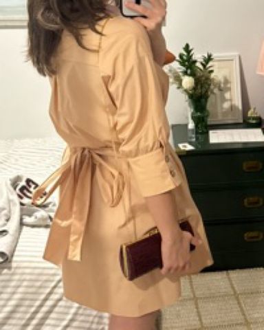 【新品未使用タグ付き】Sweet Moments Belted Dress M Luxe Cutie Satin Bubble Hem Skater Dress | Windsor