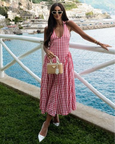 ZARA【NEW】GINGHAM CHECK MIDI DRESS Zara Gingham Midi Dress | Pickle
