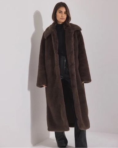 ジャケット・アウター THINK FUR Taffta reversible Long Coat DOUBLE-FACED REVERSIBLE LONG COAT - Brown / Taupe | ZARA