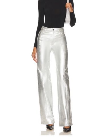 Laagam Studio 54 Silver Leather Pants | Pickle