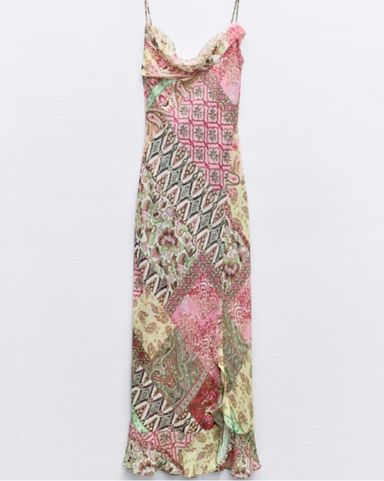 Zara Patchwork Cut Out Halter Dress | Pickle