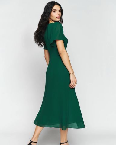 Reformation リフォーメーション ヴェーダ ロリー ショート Reformation Fraser Dress (forest green) | Pickle