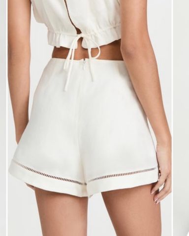Treat Ürself satin balloon short pants Zara Satin Effect Balloon Shorts White | Pickle