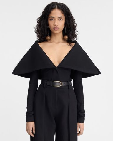【アウトレット☆送料無料】 Jacquemus Pickle | XS/S Black In Top Lucciu カットソー(長袖/七分)
