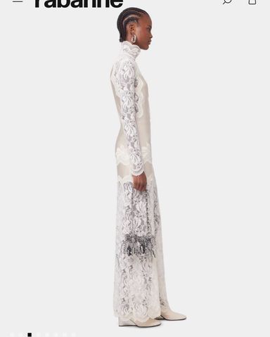 Rabanne Long Dress In Lace And Jersey | Pickle