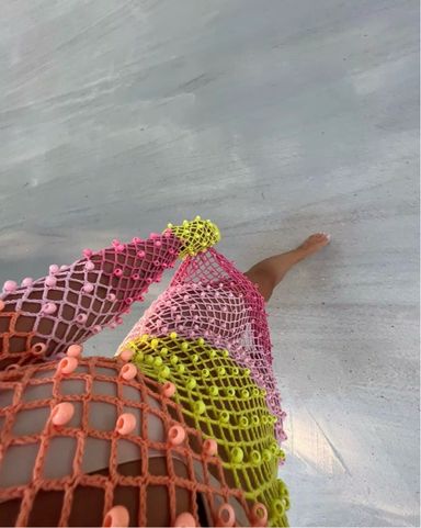 Ganni pink crochet coverup/dress | Pickle