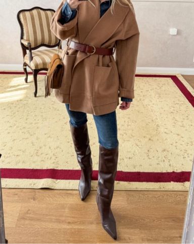 Brown Suede Knee-High Boots | Pickle