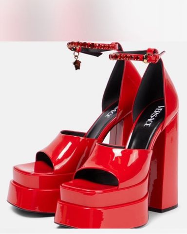 Staud Red Satin Platform Heels | Pickle