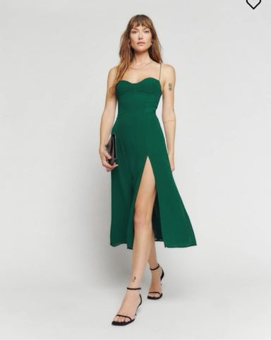 Reformation Fraser Dress (forest green) | Pickle