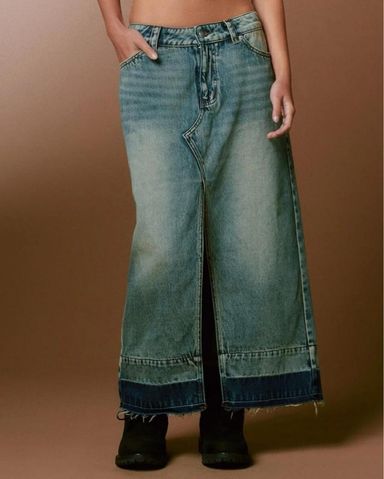 【ALICE + OLIVIA】 ia two-tone denim maxi skirt Alice + Olivia Rye Two-Tone Denim Maxi Skirt | Saks Fifth Avenue