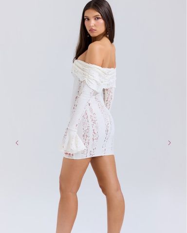 ワンピース Frill mini dress (Ivory) 25th Reorder]Lace frill mini dress (Ivory) - Not your rose