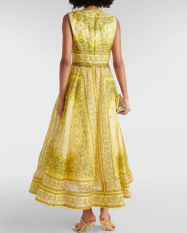 ワンピース ZIMMERMANN Woman Dress Yellow 0832DS251 LMNHYD Zimmermann Alight One Shoulder Midi Dress in Yellow Floral