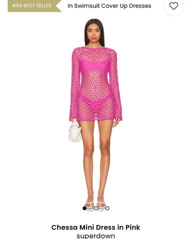 ★Ganni★ Crochet Cover Up Slip Dress Shocking Pink K1807483 MUSINSA | GANNI Crochet Cover Up Slip Dress - Shocking Pink
