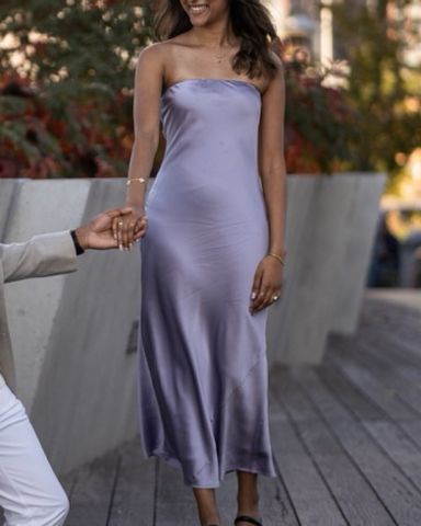 パーティードレス BHLDN Mia Strapless Satin Column Maxi Dress BHLDN Mia Strapless Satin Column Maxi Dress | Anthropologie