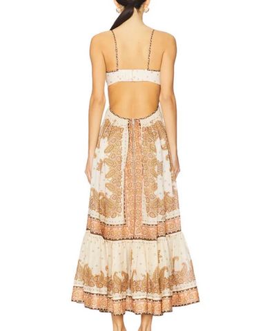 【Zimmermann】MAXINE LACE MIDI DRESS レース ミディドレス Maxine Tunic Midi Dress Cornflower Paisley Online | Zimmermann