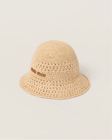 Miu Miu Logo Raffia Hat | Pickle