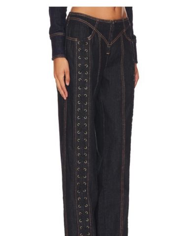 The Frankie Shop Hayla Contrast Denim | Pickle
