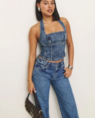 Reformation Lucinda Denim Top | Pickle