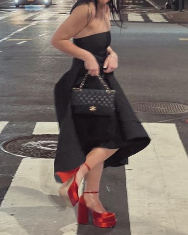 Staud Red Satin Platform Heels | Pickle